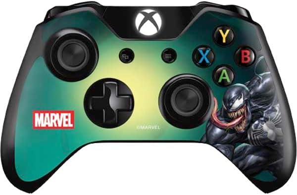 Skinit Decal Gaming Skin Compatible with Xbox One Controller - Officially Licensed Marvel Venom Symbiote Design