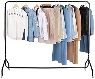 Voilamart Metal Clothes Rail 6FT Heavy Duty Garment Hanging Display Rack Commercial Clothes Stand on Wheels Lockable, Black