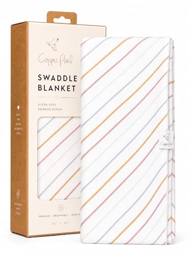 Image of Copper Pearl Swaddle Blankets for Newborns | Soft Stretchy Receiving Blankets for Boys and Girls | Large 46 x 46 Inch Baby Blankets | Lightweight and Breathable Swaddles | Piper