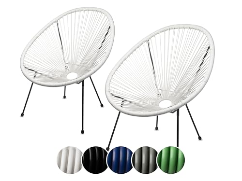 sunnypillow 2er Set Acapulco Gartenstühle - gemütlicher Loungesessel für...