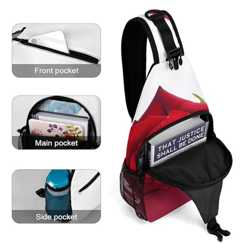 Mochila de hombro blanca tipo sling para senderismo miniatura 4