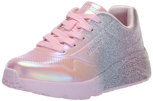 Skechers Kids Girls Uno Lite-Metallic Shimmers Sneaker, Link Pink/Multi, 6,