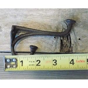 Midwest craft house 8 rustic cast iron coat hat wall hooks restore school farm towel bath kitchen  urban country home decor