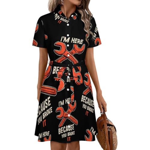 Robe d'été midi boutonnée idéale pour les journées décontractées