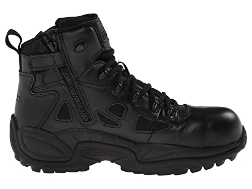 Reebok Mens Rapid Response Rb Safety Toe 6" Stealth With Side Zipper Military Tactical Boot, Black, 11 Us #TOP5