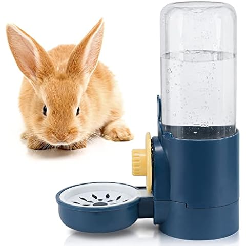 Rabbit Water Bottles 500ml Large Guinea Pig Non Drip Automatic Kettle for Bunny/Ferret/Hedgehog Small Animal Dispenser (Blue) Cover