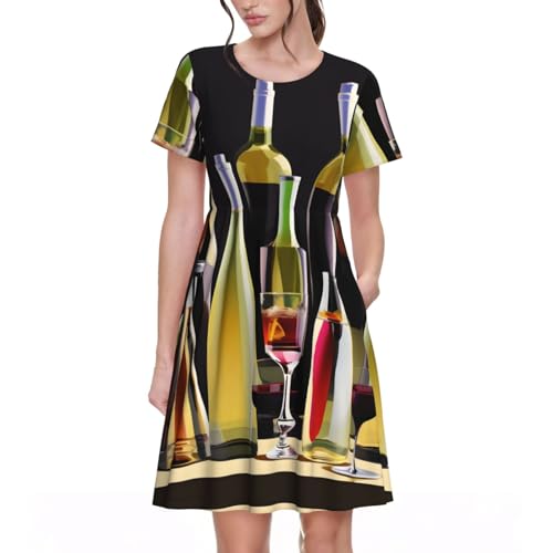 Robe à manches courtes imprimée cocktail pour célébrer la légèreté des jours ensoleillés