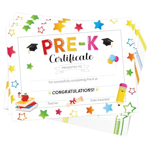25Pcs Preschool Graduation Diploma Certificates, 8.2" x 11" Preschool 2026 Graduation Certificate Awards, Pre-K End of School Year Certificates Bulk for Students Teachers Graduation Decorations Gifts