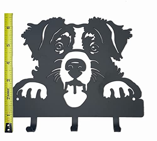 Key Holder For Wall Mount With 3 Hooks (Border Collie), Black #TOP2