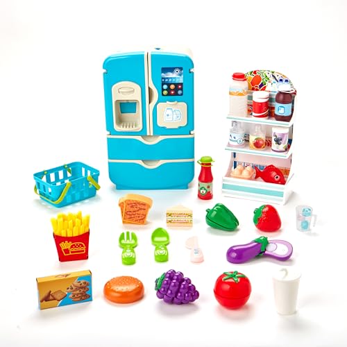 Kidoozie Just Imagine Chill & Fill Refrigerator – Light, Sound, Spray Mist & Play Food – Ages 3 Years+