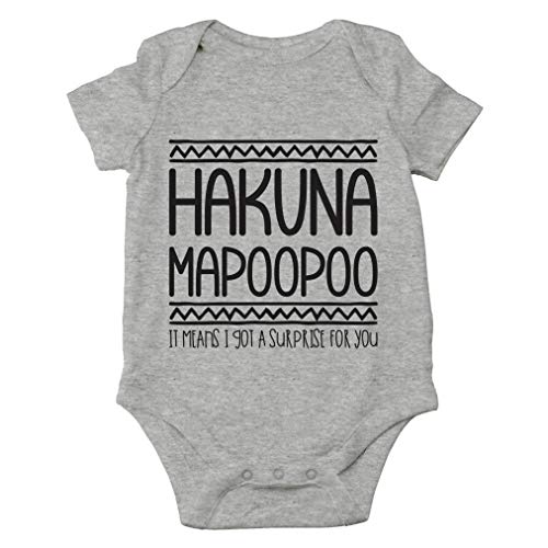 AW Fashions Hakuna Mapoopoo Baby Bodysuit Cute and Funny Newborn Apparel Trendy Outfit for Boys or Girls (12 Months, Sports Grey)
