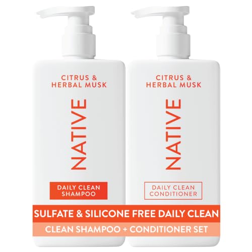 Native Shampoo and Conditioner contain Naturally Derived Ingredients | All Hair Types Color & Treated Fine to Dry Damaged | Sulfate & Dye Free | Citrus & Herbal Musk 16.5 fl oz each (2 pack)