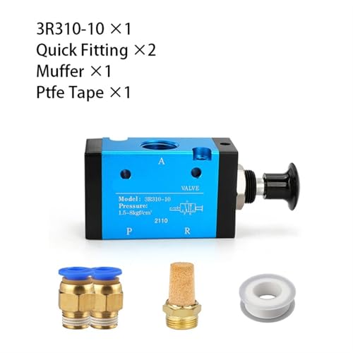 Vanne pneumatique 3R310-10 à commande manuelle pour isoler un circuit - 3