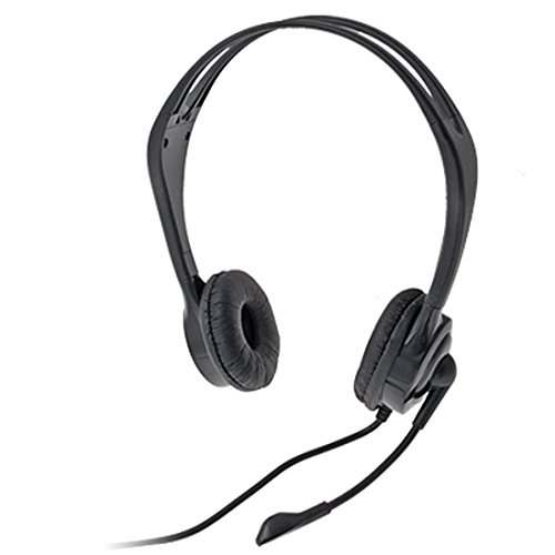 Ruilogod ブラックプラスチック3.5mmコネクターヘッドホンマイク、PC用。