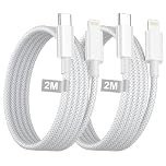 USB C to Lightning Cable 2M 2Pack, [Apple MFi Certified] iPhone Charger Cable Fast Charge Nylon Braided Lightning cable Fast Charging Wire Lead for Apple iPhone 14 13 12 11 Pro Max X 8 7 6 iPad