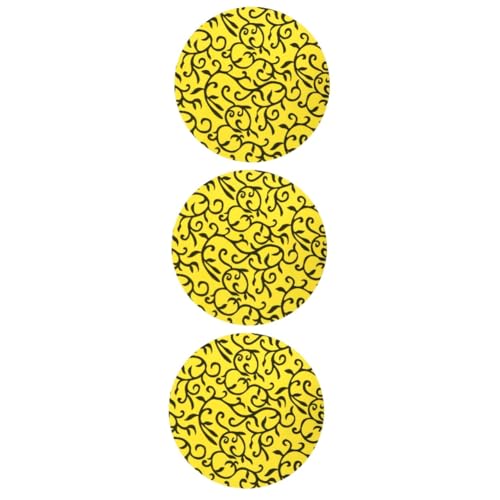 Nappe imprimée jaune extensible pour table basse élastique lot de 3