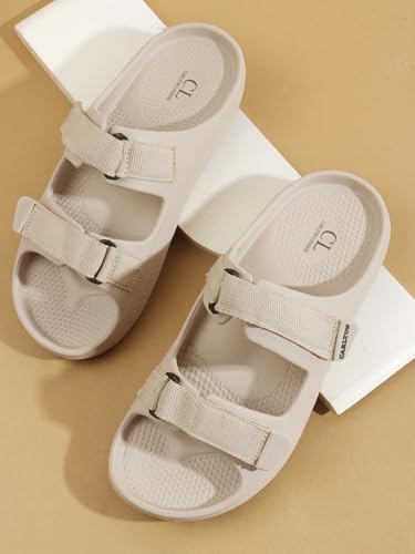 Image of Carlton London Men Classic Comfort Double-Velcro Slide Flip-Flops