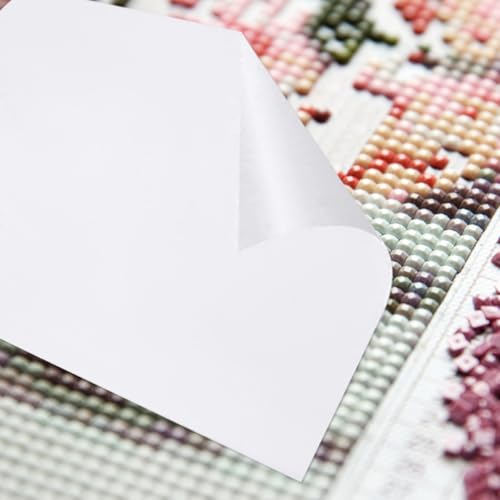 Papel antiadherente para dibujos de gemas Holibanna, pegatinas protectoras blancas de 50 hojas 5
