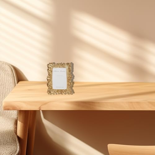 Image of 4x6 Picture Frames Gold Vintage Photo Frame for Table Top Display and Wall Hanging Home Decor