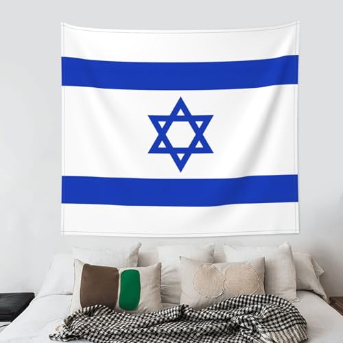 Tapiz grande de bandera israelí JEJEA (152x130 cm) para transformar la pared de tu dormitorio 4