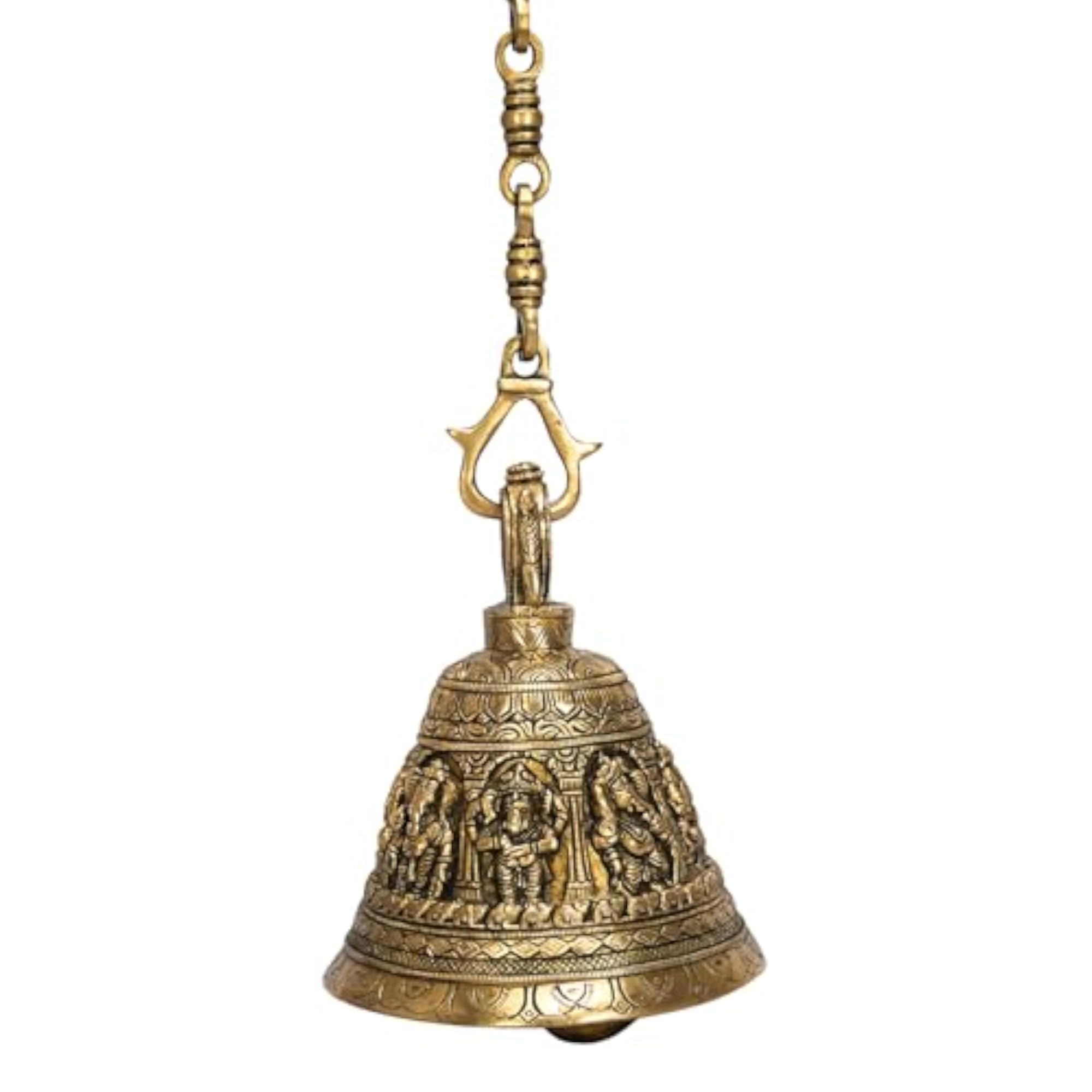 Pure Brass Ashta-Vinayaka Deep Sound Ghanta Temple Hanging Bell