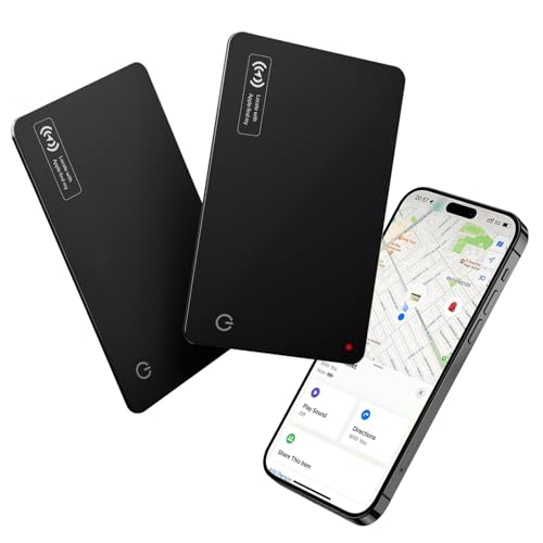 Lmrbelec Tracker Karte, Slim Wallet Tracking Card mit Apple Find My (nur iOS), wiederaufladbare Smart Card für Gepäck, Ausweis/Kreditkarte, Reisepass (Schwarz, 2 Stück) Lmrbelec Tracker Karte, Slim Wallet Tracking Card mit Apple Find My (nur iOS), wiederaufladbare Smart Card für Gepäck, Ausweis/Kreditkarte, Reisepass (Schwarz, 2 Stück)