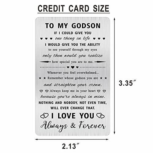 Alotozo Godson Gifts From Godmother, To My Godson Birthday Card, Christmas Engraved Wallet Card For Godchild Boys Men #TOP1