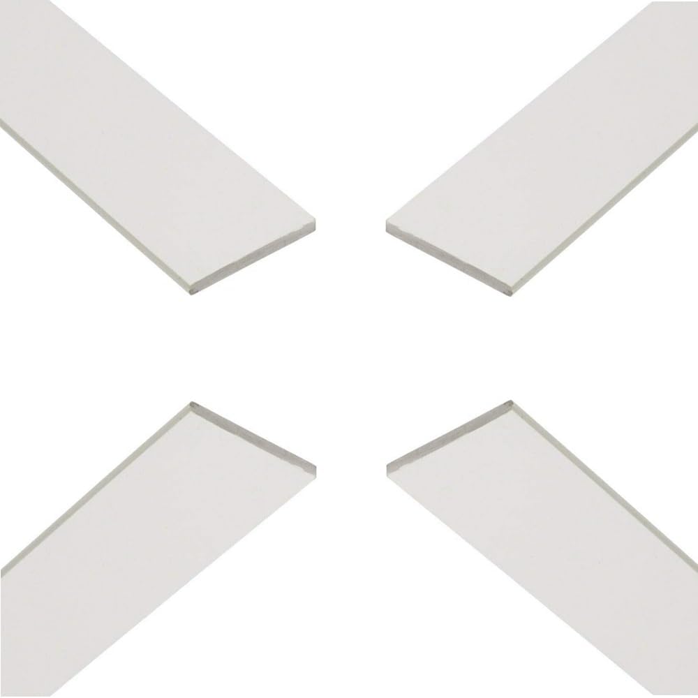 Plastic Flat Bar Strips PVC - Solid Flat Plastic Strip White - 25mm Wide x 1m Length