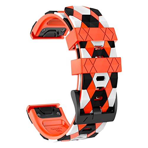 MYSNBKN Fenix 7X Strap 26mm Silicone bands for Garmin Fenix 7X/Fenix 6X/Fenix 6X Pro/Fenix 5X/Fenix 5X Plus/Fenix 3/Fenix 3 HR(Quick Fit)