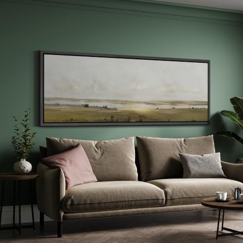 Image of MUDECOR Large Framed Canvas Print Wall Art Country Lake for Living Room