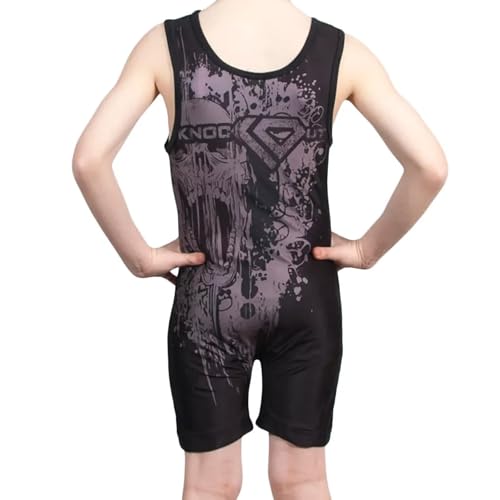 KO Sports Gear Unisex Wrestling Singlet for Adult Wrestlers - Wrestling Singlet for Men & Women - Bold Durable Uniform, Stretchy Breathable Material - Silver Skull, Adult X-Large