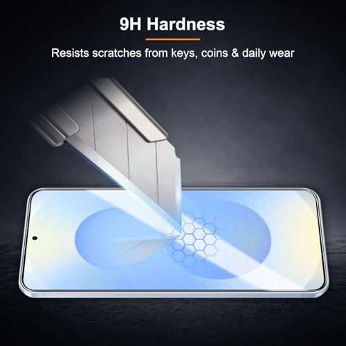 Image of Tempered Glass for Samsung Galaxy S25 (6.2 Inch) Military Grade 9H Screen Guard, Anti-Scratch, Shatterproof, Edge-to-Edge Full Coverage - Black Border