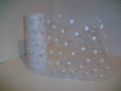 5-3/4" Polka Dot Flocked Tulle Roll or Spool Tutu Gift Bow Craft Wedding