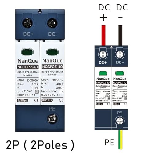 Parafoudre de protection DC 250V 3P 20-40kA pour installation photovoltaïque sécurisée - 3