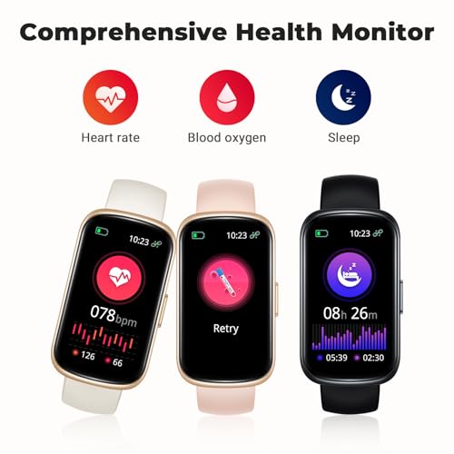 Image of Fitness Tracker Smart Watch, Gold Star, 1.47 inch Full Touch 24 /7 Heart Rate & Blood Oxygen Monitor, Sleep Tracker, 3ATM Waterproof, Step Tracker Activity Tracker, For Women Men