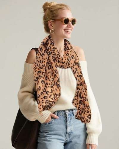 7 Pcs Cheetah Print Accessories, Leopard Earrings and Scarf, Adjustable Belt, Animal Print Headband, Boho Leopard Jewelry Gifts Set for Women4