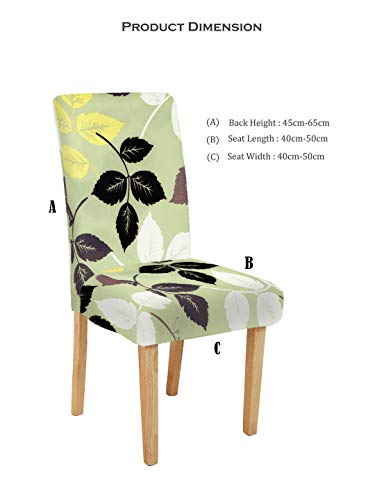 Image of Cortina Dining Chair Slipcovers | Protection Chair Covers | Leaf Print, Removable, Washable | Universal Fit Super Soft Stretchy Polyester Spandex | Living Room, Kitchen, Party | Pack of 1, Pista