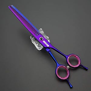 7.0 inches Professional Dog Grooming Scissors Set Straight & thinning & Curved & chunkers & comb 5pcs in 1 Set for left-handed & right handed