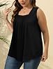 Blusas sin Mangas de Verano para Mujer, Holgadas, con Pliegues, Cuello Cuadrado, Bajo Curvo 6