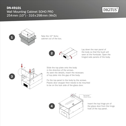 Digitus Armadio Soho Pro 6U A Parete 10'' 315X300Mm (Lxp) Nero - 3