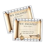 Escape Room We Escaped Certificate Award 50pk 8.5x11” Team Mission Scroll Mystery Themed Secret Party Group Birthday