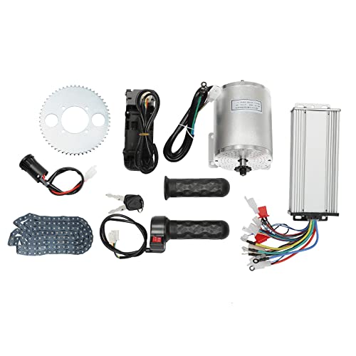 3000W Electric Brushless DC Motor Kit, 48-72V 6000rpm Brushless Motor with 42A Speed Controller and Universal Throttle Grip Kit for Go Karts Motor-Cycle Scooter (72V 3000W 80A)