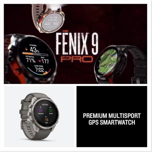 Garmin fēnix® 9 Pro Solar, Titanium, 47mm, Graphite/Bla...
