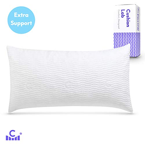 Cushion Lab Extra Support Adjustable Shredded Memory Foam Pillow for Back, Stomach, Side