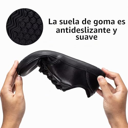 Miniatura 6 de Hobibear Unisex Amplia Descalzo Zapatos Para Hombres Womens Minimalista Zapatillas Zero Drop Zapatos Ligeros Cómodo Negro,Eu 42
