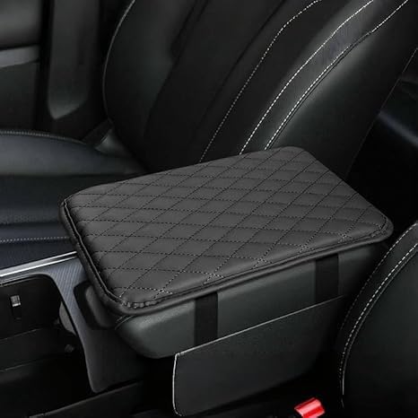 Universal Armrest Gloves for Cars,Car Center Console Cover,Waterproof Napa Leather Car Armrest for Car,Fits Tesla Models 3Y and Most Home Cars,Not for Pickup Trucks (A-Khaki) (Black, Slim Fit)