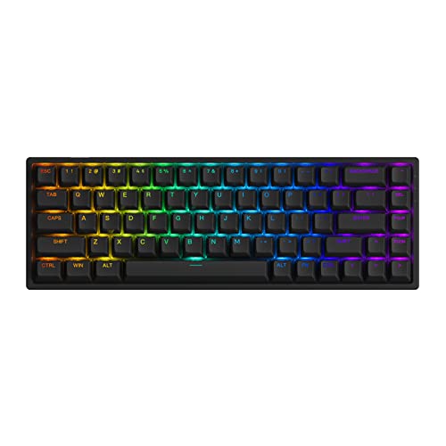 Akko TECLADO MEC ASA PBT DOUBLE-SHOT SHINE-THROUGH SWITCH JELLY PINK LINEAR 65% MODELO 3068S BLACK