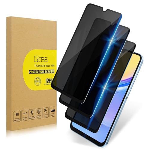 BSUWIN 3 Pack Privacy Screen Protector for Samsung Galaxy A15 5G|Anti-Spy Tempered Glass Anti-Scratch, 9H Hardness & Easy Installation