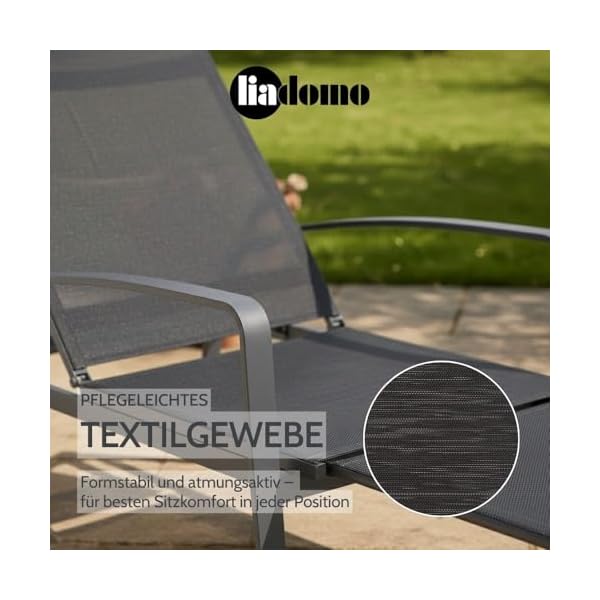 Deckchair Atessa Aluminium Anthrazitgrau