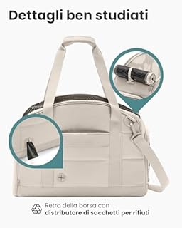 Larkson Trasportino per Cani di Piccola Taglia fino a 12 kg Beige - Tjark - Borsa da Trasporto per Cani e Gatti da Viaggio in Aereo - Conforme alle Specifiche di molte Compagnie Aeree